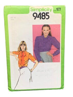 Simplicity 9485 Pattern Misses Blouse Shirt Size 16